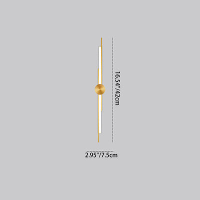 Modern Minimalist Brass And Acrylic Linear LED Wall Sconce Lamp For Bedroom And Living Room