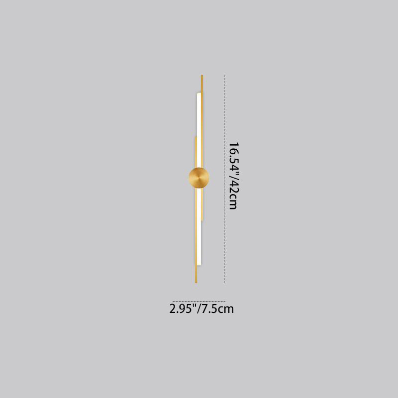Modern Minimalist Brass And Acrylic Linear LED Wall Sconce Lamp For Bedroom And Living Room