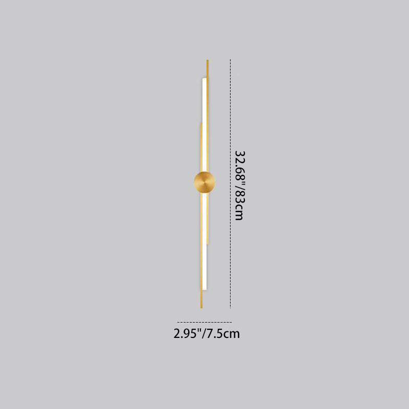 Modern Minimalist Brass And Acrylic Linear LED Wall Sconce Lamp For Bedroom And Living Room