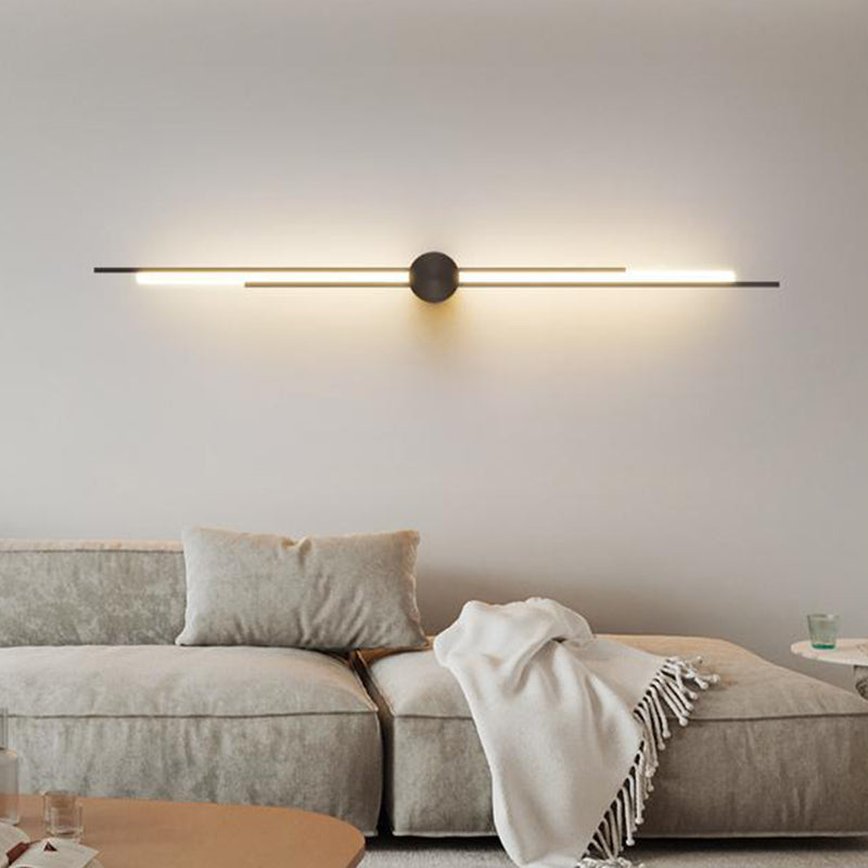 Modern Minimalist Brass And Acrylic Linear LED Wall Sconce Lamp For Bedroom And Living Room
