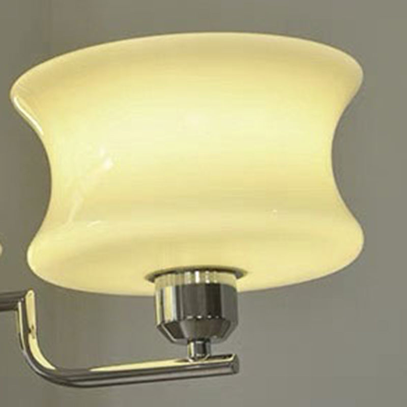 Modern Mid-Century Metal And Glass Round 3/5-Light Chandelier For Bedroom And Living Room