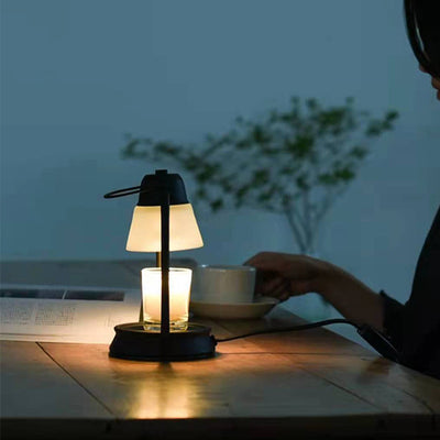 Modern Art Deco Iron Conical 1-Light Melting Wax Table Lamp For Bedroom And Living Room