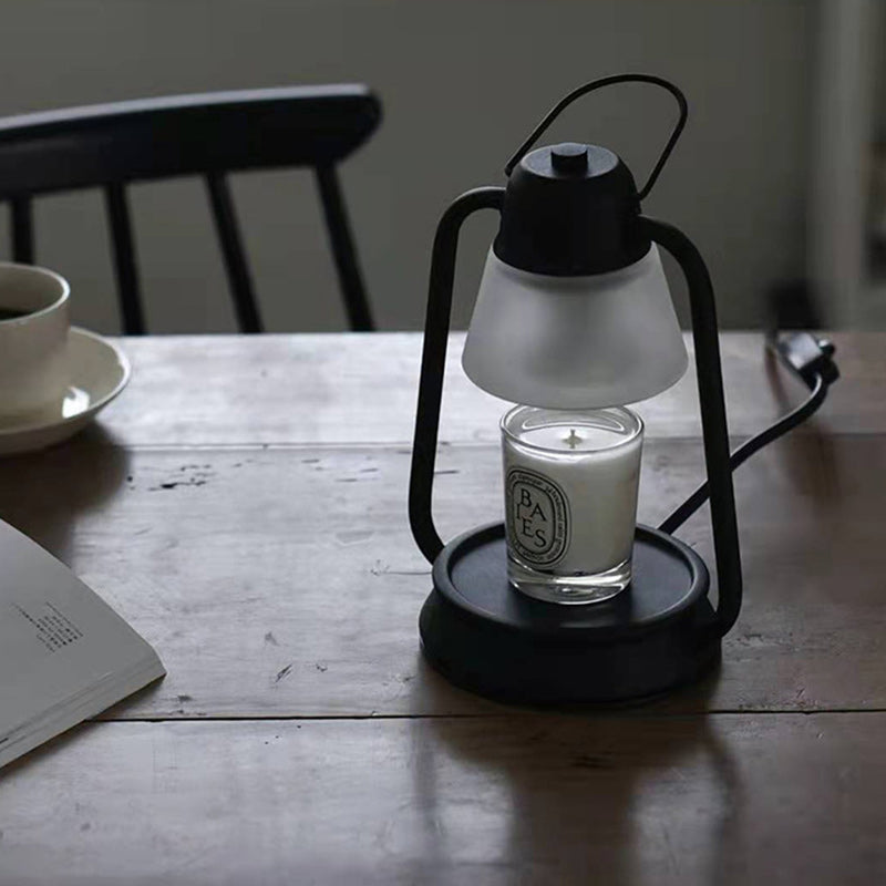 Lampe de table en cire fondue conique en fer Art Déco moderne à 1 lumière pour chambre et salon 