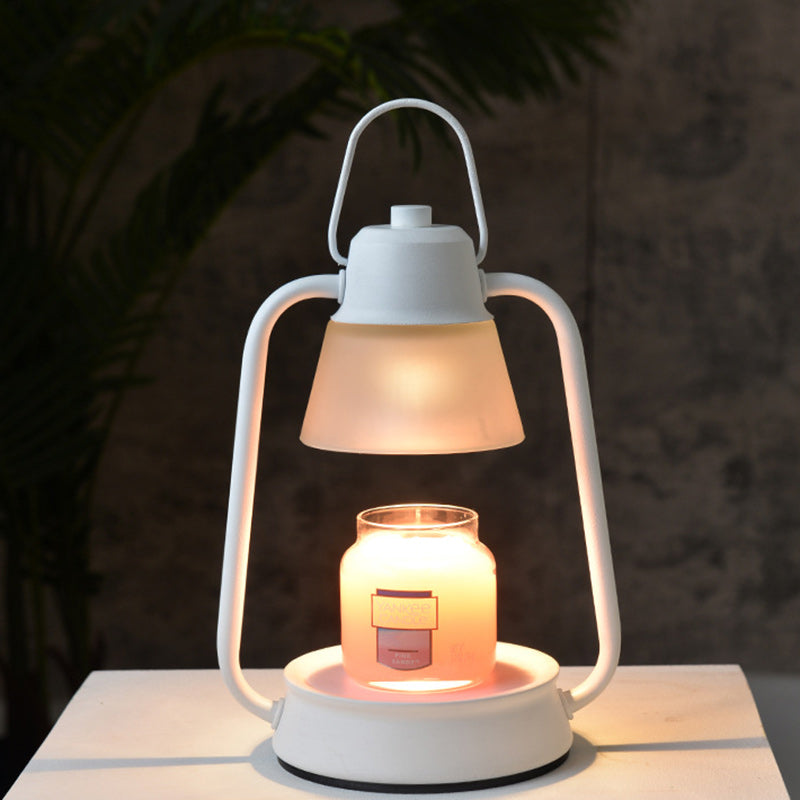 Lampe de table en cire fondue conique en fer Art Déco moderne à 1 lumière pour chambre et salon 