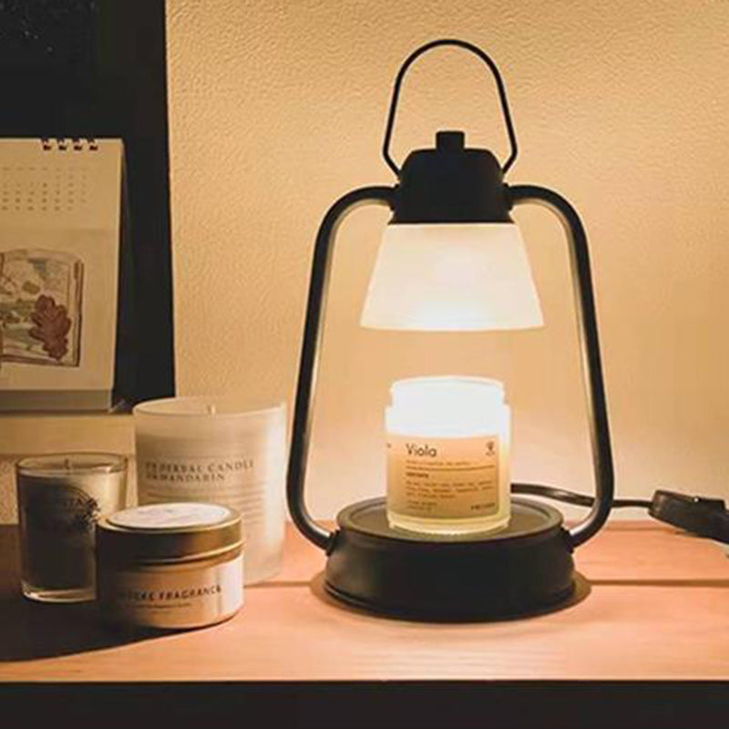 Lampe de table en cire fondue conique en fer Art Déco moderne à 1 lumière pour chambre et salon 