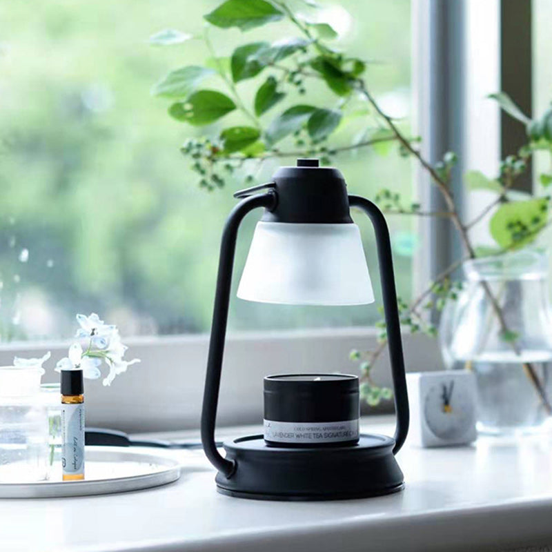 Lampe de table en cire fondue conique en fer Art Déco moderne à 1 lumière pour chambre et salon 