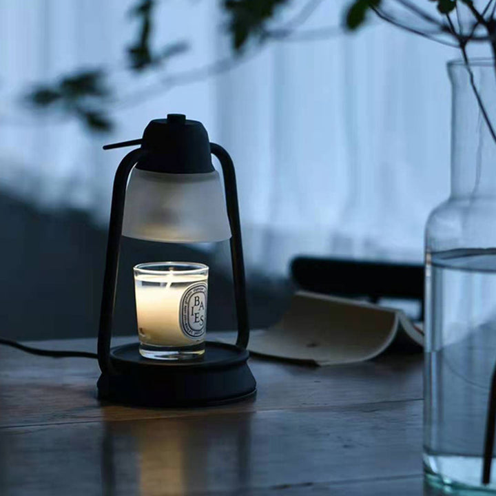 Lampe de table en cire fondue conique en fer Art Déco moderne à 1 lumière pour chambre et salon 