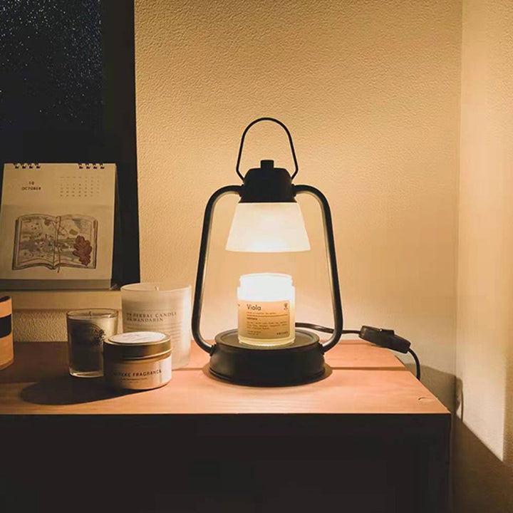 Lampe de table en cire fondue conique en fer Art Déco moderne à 1 lumière pour chambre et salon 
