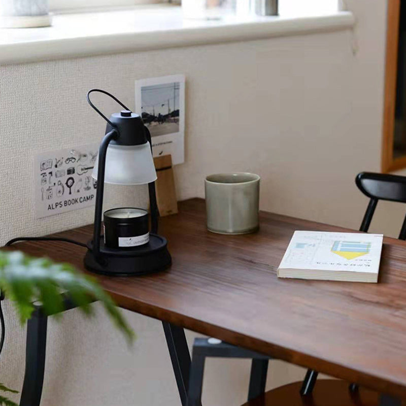 Lampe de table en cire fondue conique en fer Art Déco moderne à 1 lumière pour chambre et salon 