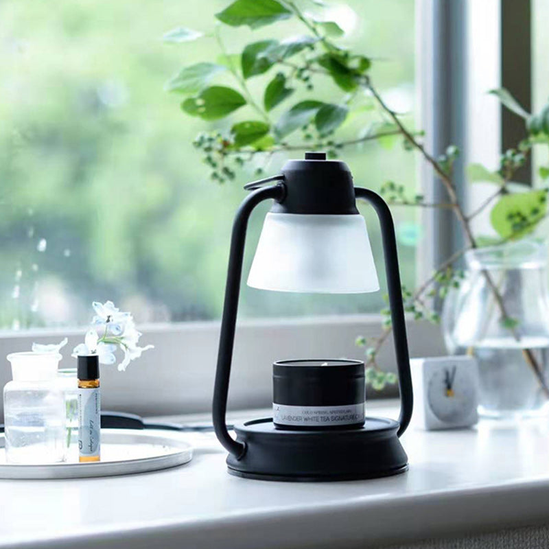 Lampe de table en cire fondue conique en fer Art Déco moderne à 1 lumière pour chambre et salon 