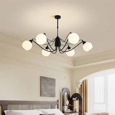Traditional French Iron And Glass Round 5/6/8-Light Chandelier For Bedroom And Living Room