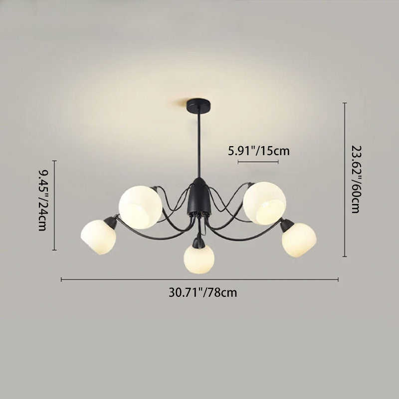 Traditional French Iron And Glass Round 5/6/8-Light Chandelier For Bedroom And Living Room