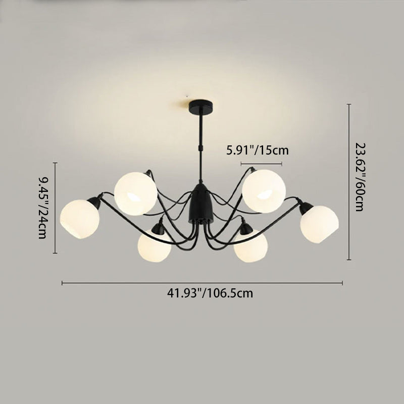 Traditional French Iron And Glass Round 5/6/8-Light Chandelier For Bedroom And Living Room