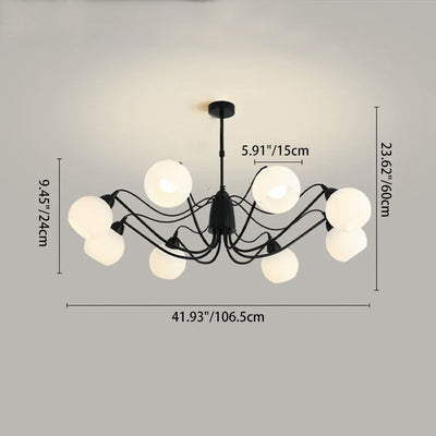 Traditional French Iron And Glass Round 5/6/8-Light Chandelier For Bedroom And Living Room