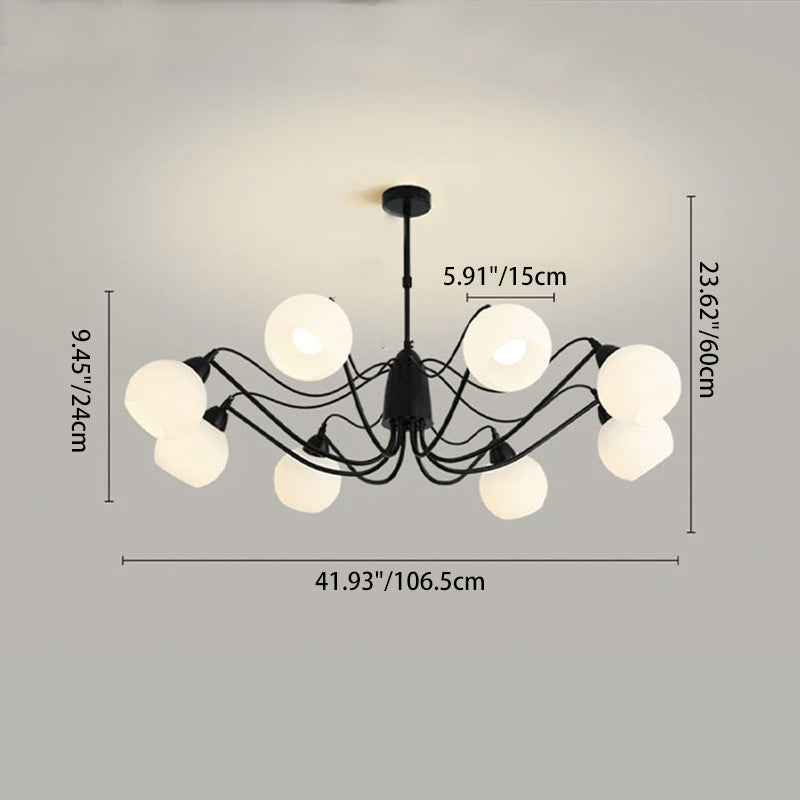 Traditional French Iron And Glass Round 5/6/8-Light Chandelier For Bedroom And Living Room