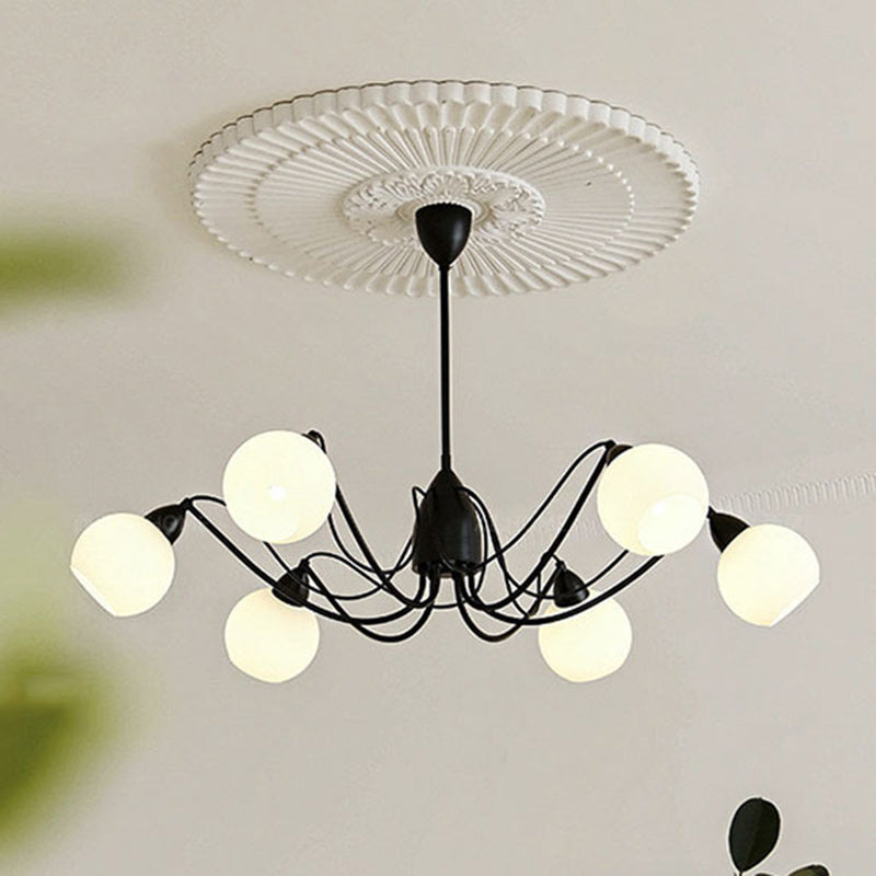 Traditional French Iron And Glass Round 5/6/8-Light Chandelier For Bedroom And Living Room