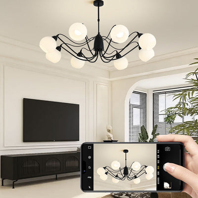 Traditional French Iron And Glass Round 5/6/8-Light Chandelier For Bedroom And Living Room