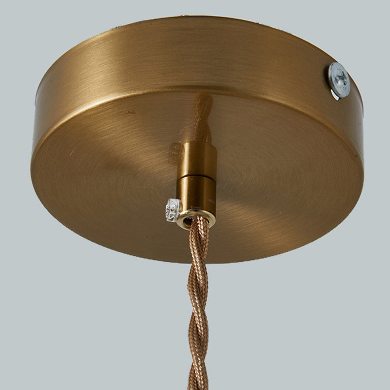 Globe japonais traditionnel & cylindre & demi-cercle lampe suspendue en pierre de jade métal 1-lumière pour chambre et salon 