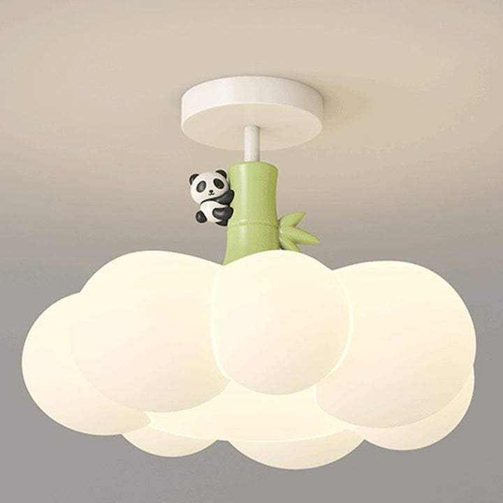 Lustre semi-encastré en forme de nuage en fer créatif contemporain et LED en PE pour chambre et salon 