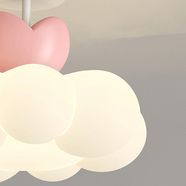 Lustre semi-encastré en forme de nuage en fer créatif contemporain et LED en PE pour chambre et salon 