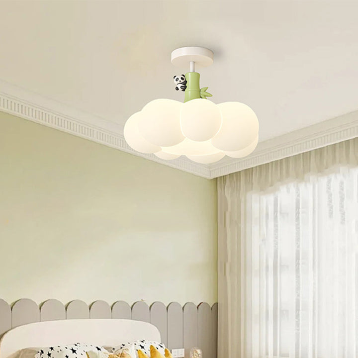 Lustre semi-encastré en forme de nuage en fer créatif contemporain et LED en PE pour chambre et salon 