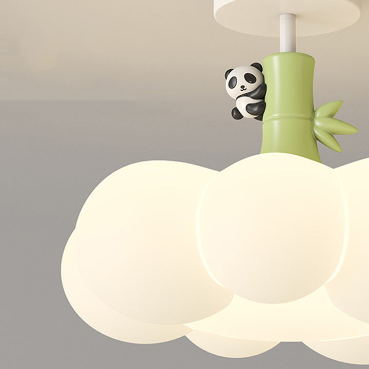 Lustre semi-encastré en forme de nuage en fer créatif contemporain et LED en PE pour chambre et salon 