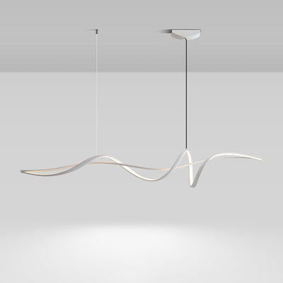 ثريا ضوء LED خطي منحني من الألومنيوم والحديد والأكريليك بتصميم حديث وبسيط لغرفة الطعام وغرفة النوم وغرفة المعيشة 