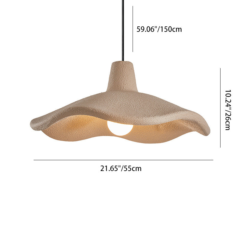 Traditional Japanese Polystyrene Floral 1-Light Pendant Light For Dining Room, Bedroom &amp; Living Room