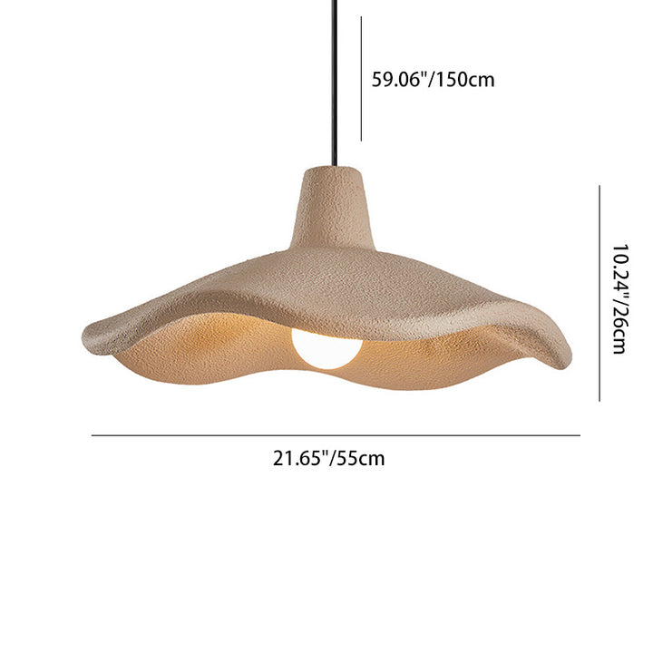 Traditional Japanese Polystyrene Floral 1-Light Pendant Light For Dining Room, Bedroom &amp; Living Room