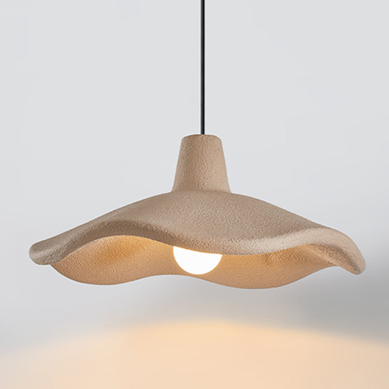 Traditional Japanese Polystyrene Floral 1-Light Pendant Light For Dining Room, Bedroom &amp; Living Room