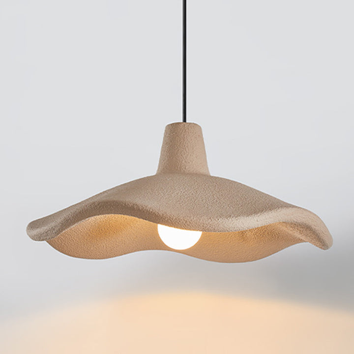 Traditional Japanese Polystyrene Floral 1-Light Pendant Light For Dining Room, Bedroom &amp; Living Room