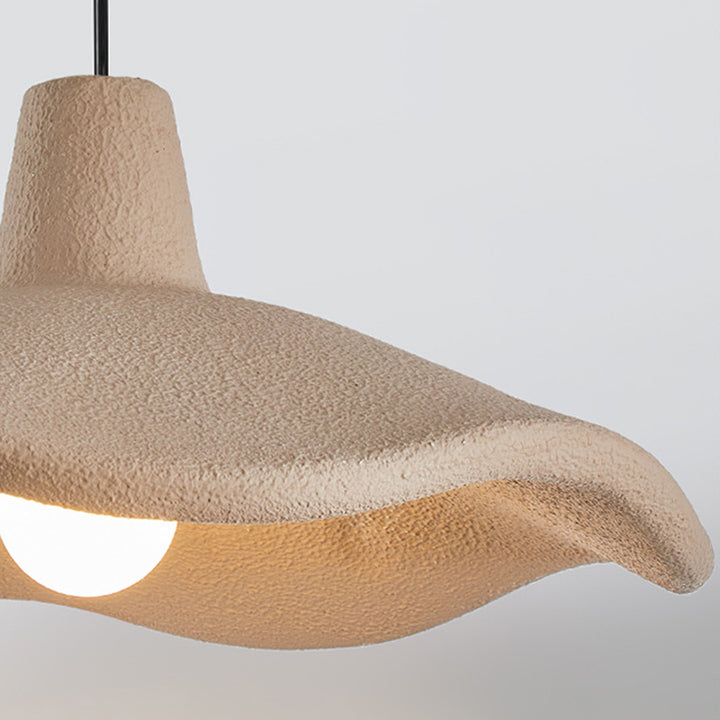 Traditional Japanese Polystyrene Floral 1-Light Pendant Light For Dining Room, Bedroom &amp; Living Room