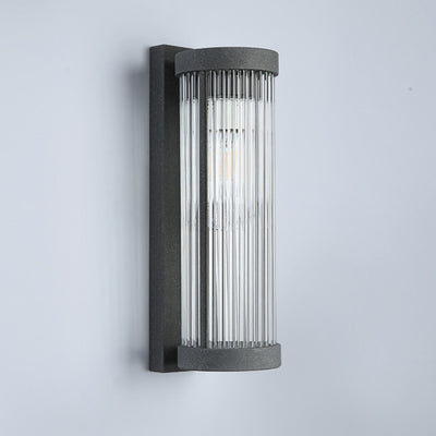 Applique murale LED solaire étanche en acier inoxydable minimaliste moderne et cylindre en verre pour jardin et patio extérieur 