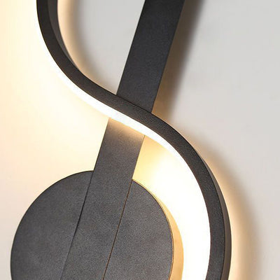 Contemporary Creative Iron And Silicone Musical Curve LED Wall Sconce Lamp For Bedroom And Living Room