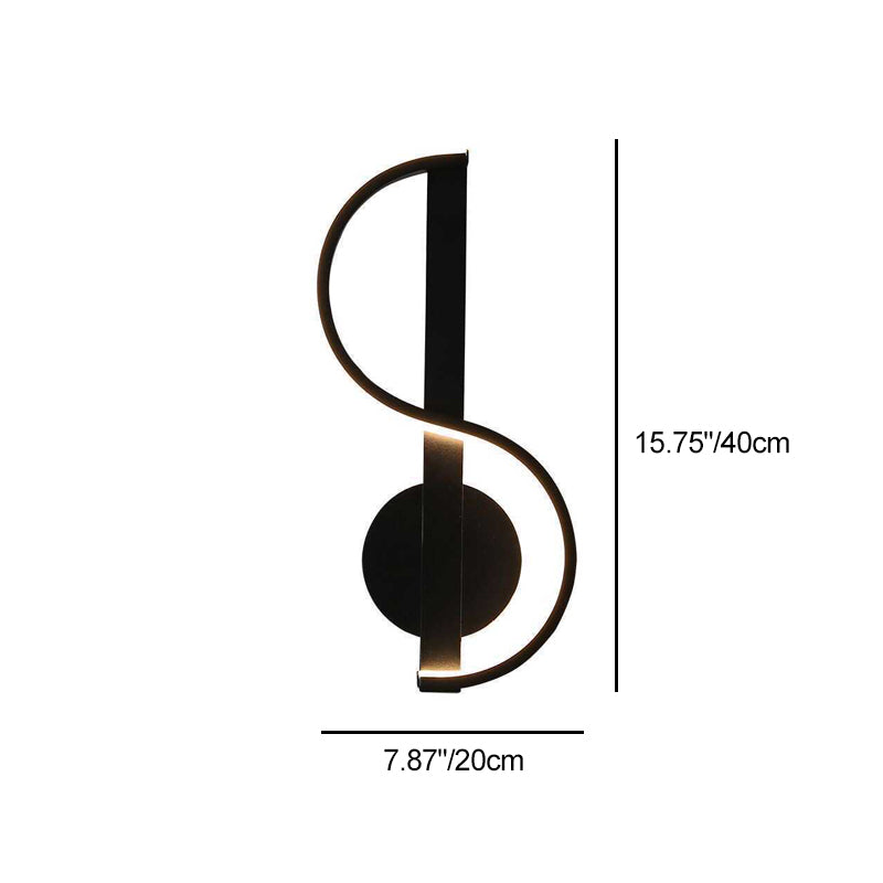 Contemporary Creative Iron And Silicone Musical Curve LED Wall Sconce Lamp For Bedroom And Living Room