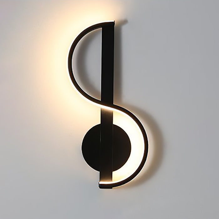 Zeitgenössische kreative Eisen- und Silikon-Musikkurve LED-Wandleuchte für Schlafzimmer und Wohnzimmer 