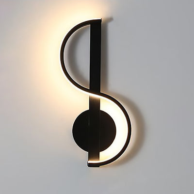 Contemporary Creative Iron And Silicone Musical Curve LED Wall Sconce Lamp For Bedroom And Living Room
