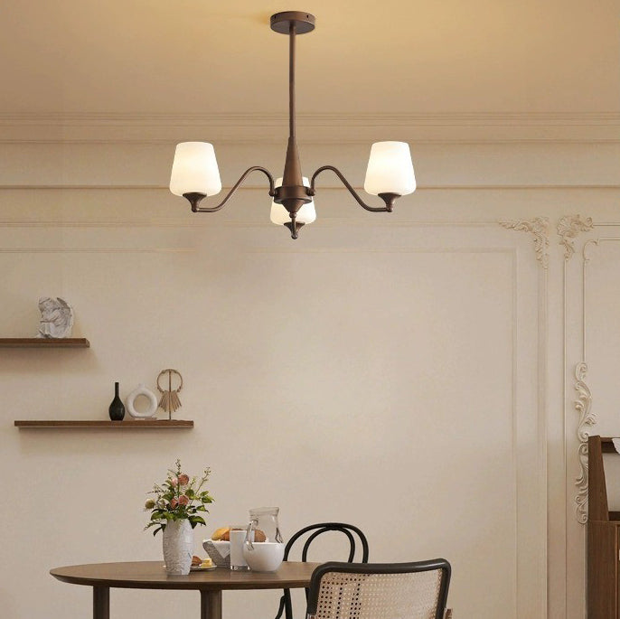Traditional French Iron & Glass Branch Round 3/6/8/10-Light Chandelier For Living Room, Bedroom