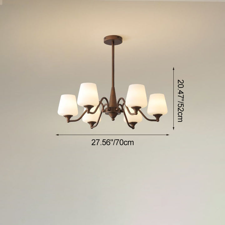 Traditioneller französischer Eisen- &amp; Glaszweig Rund 3/6/8/10-Licht Kronleuchter für Wohnzimmer, Schlafzimmer 