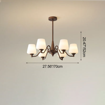 Traditional French Iron & Glass Branch Round 3/6/8/10-Light Chandelier For Living Room, Bedroom
