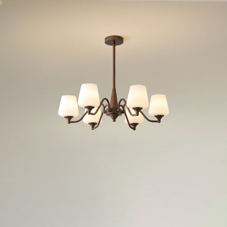Traditional French Iron & Glass Branch Round 3/6/8/10-Light Chandelier For Living Room, Bedroom