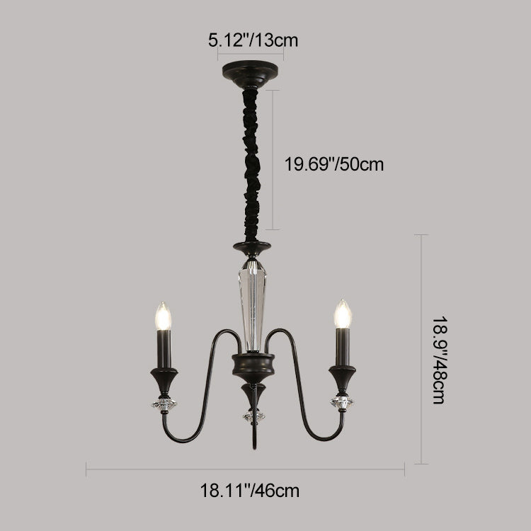Traditional French Brass &amp; Crystal Branch Curve 3/5/6/8/10/12-Light Chandelier For Living Room, Bedroom