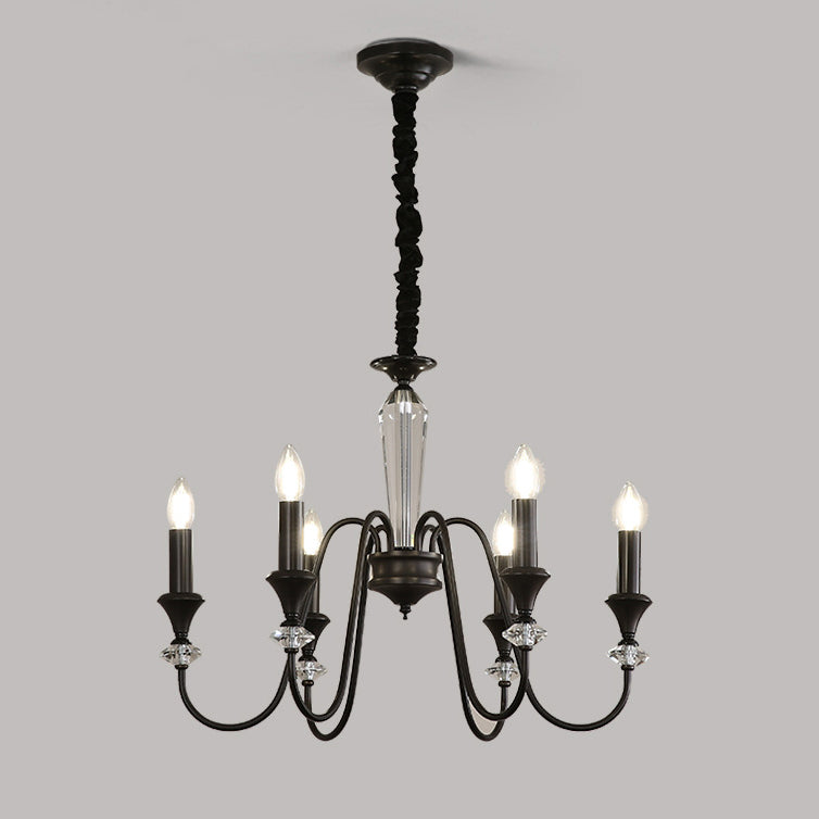 Traditional French Brass &amp; Crystal Branch Curve 3/5/6/8/10/12-Light Chandelier For Living Room, Bedroom