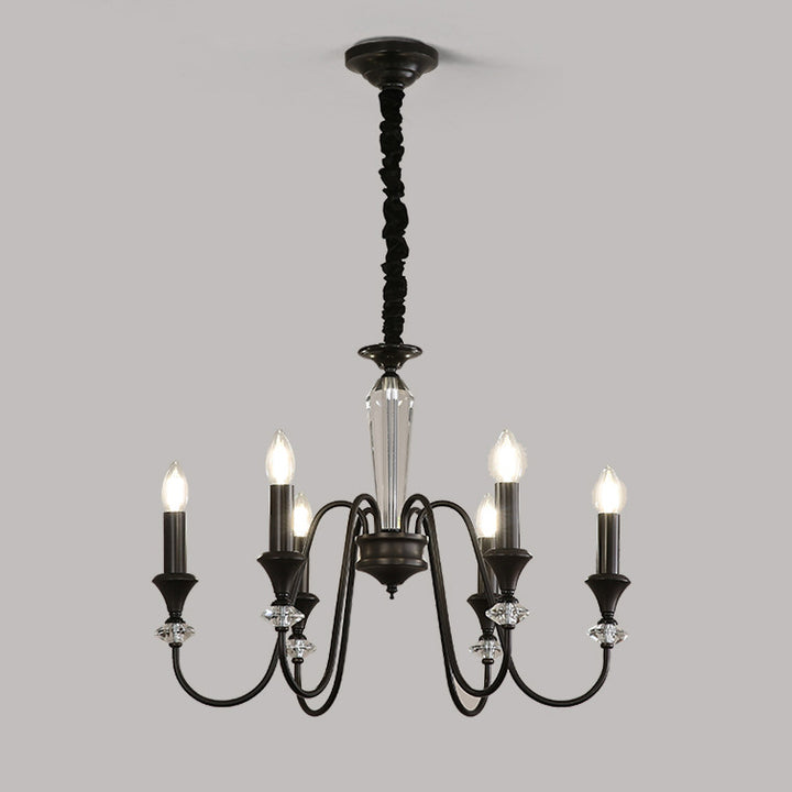Traditional French Brass &amp; Crystal Branch Curve 3/5/6/8/10/12-Light Chandelier For Living Room, Bedroom