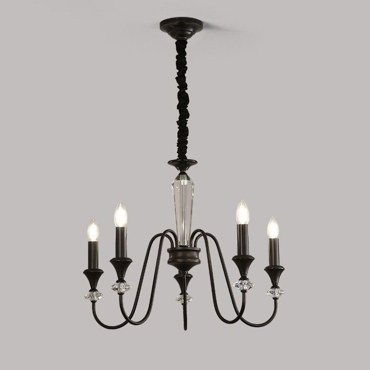 Traditional French Brass &amp; Crystal Branch Curve 3/5/6/8/10/12-Light Chandelier For Living Room, Bedroom