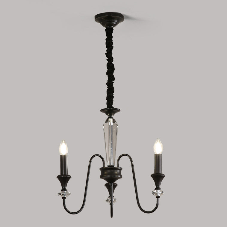 Traditional French Brass &amp; Crystal Branch Curve 3/5/6/8/10/12-Light Chandelier For Living Room, Bedroom
