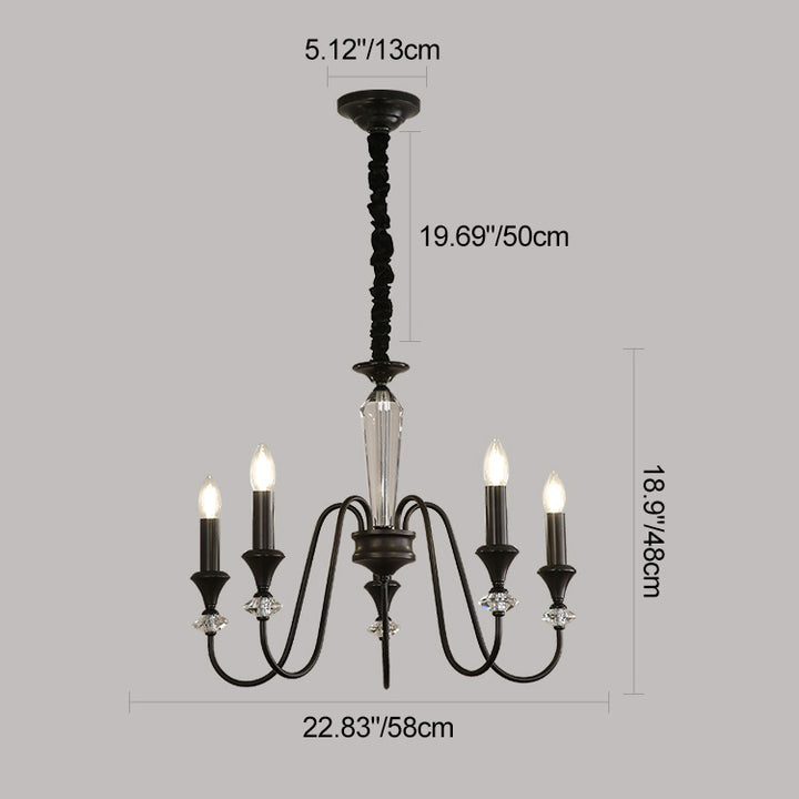 Traditional French Brass &amp; Crystal Branch Curve 3/5/6/8/10/12-Light Chandelier For Living Room, Bedroom