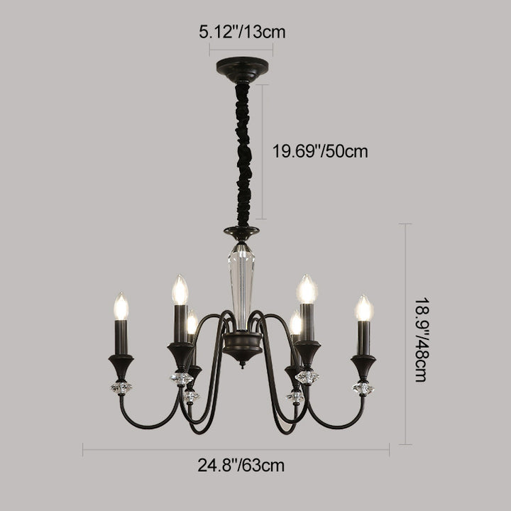 Traditional French Brass &amp; Crystal Branch Curve 3/5/6/8/10/12-Light Chandelier For Living Room, Bedroom
