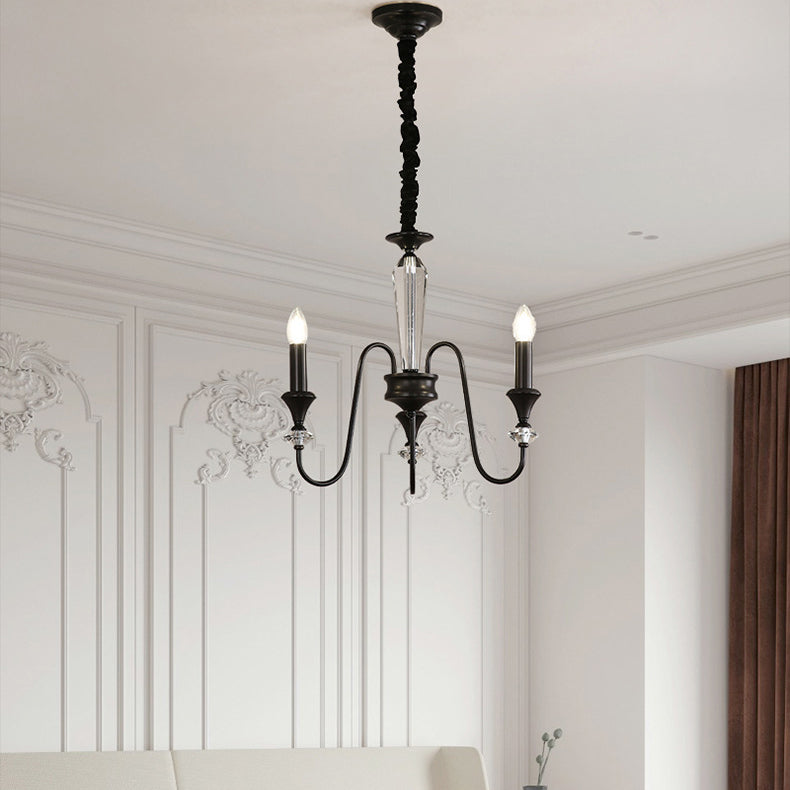 Traditional French Brass &amp; Crystal Branch Curve 3/5/6/8/10/12-Light Chandelier For Living Room, Bedroom