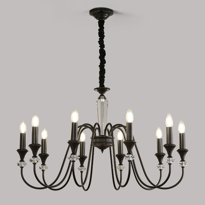 Traditional French Brass &amp; Crystal Branch Curve 3/5/6/8/10/12-Light Chandelier For Living Room, Bedroom